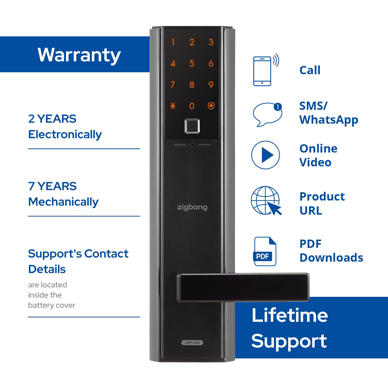 Zigbang ( Previously Samsung ) SHP‑H60F Stylish Handle Smart Lock