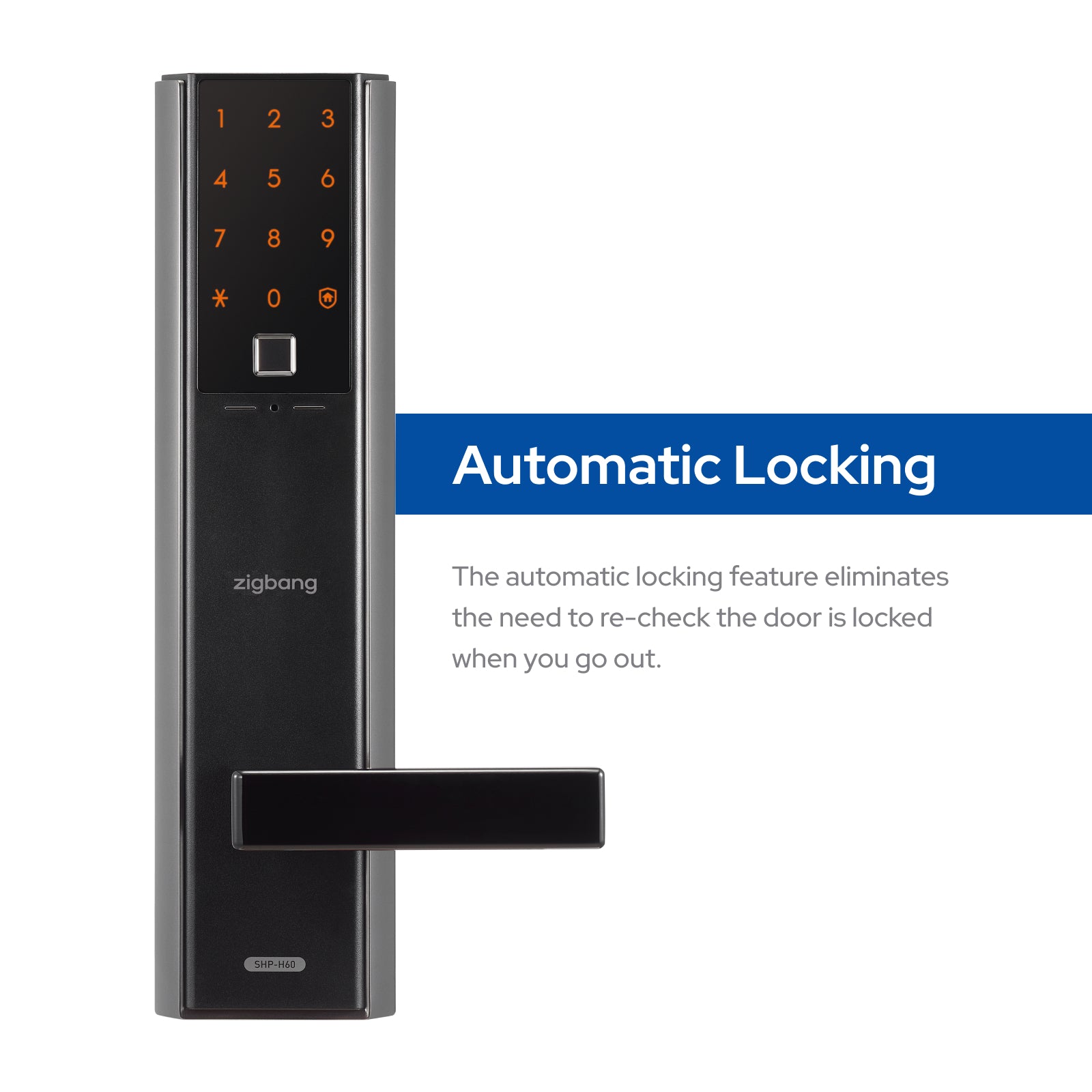 Zigbang ( Previously Samsung ) SHP‑H60F Stylish Handle Smart Lock