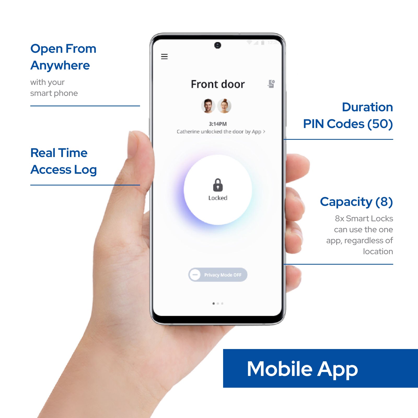 Zigbang ( Previously Samsung ) SHP‑H60F Stylish Handle Smart Lock