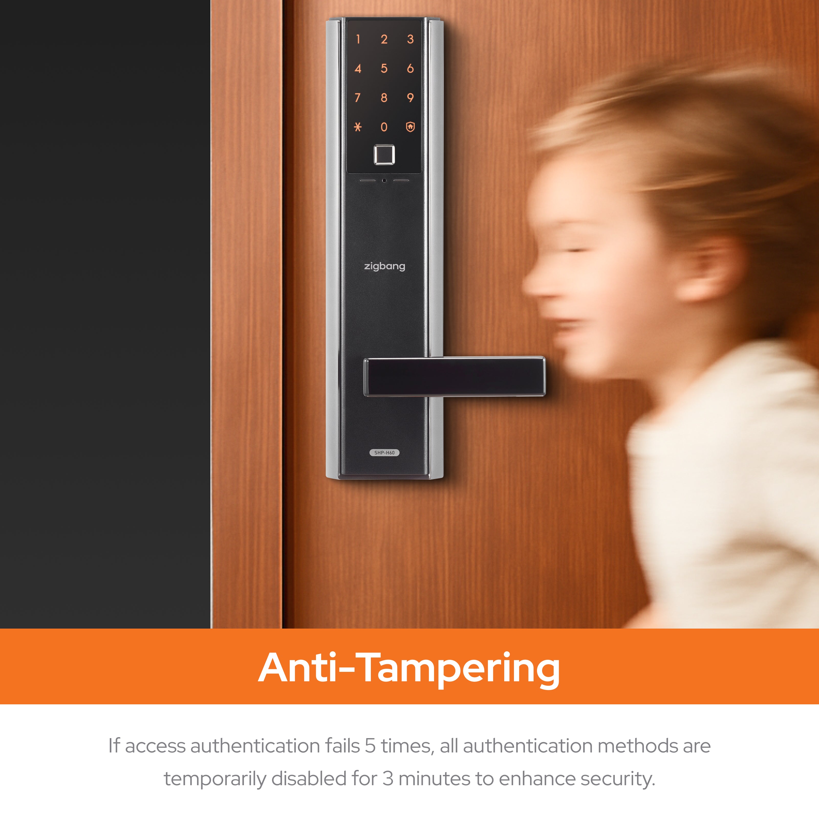 Zigbang ( Previously Samsung ) SHP‑H60F Stylish Handle Smart Lock