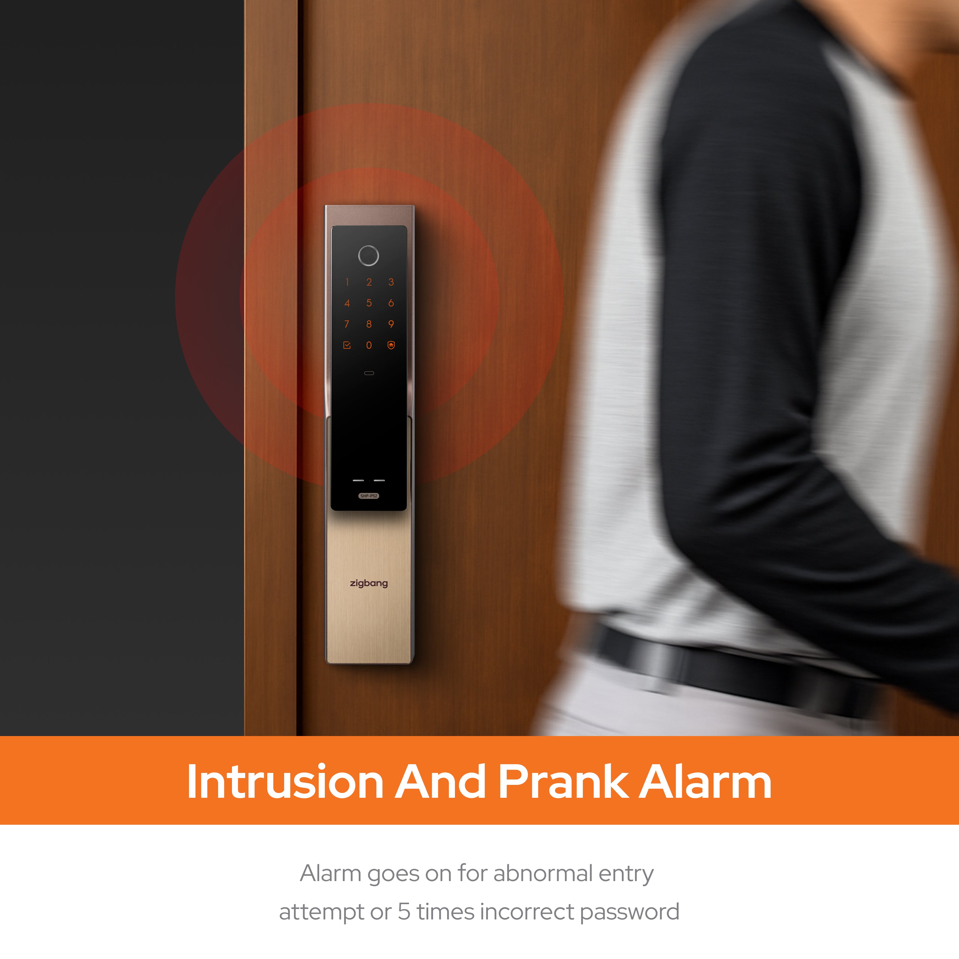Zigbang ( Previously Samsung ) SHP‑P52 Smart Lock – Auto‑Lock Fingerprint Entry - Wi-Fi