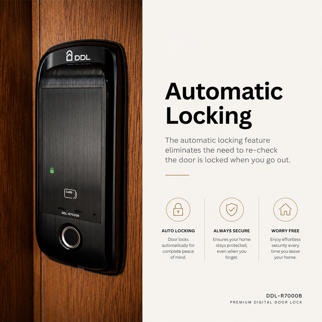 DDL-R7000B Smart RIM Lock – Fingerprint, PIN, RFID & Wi‑Fi/App Control